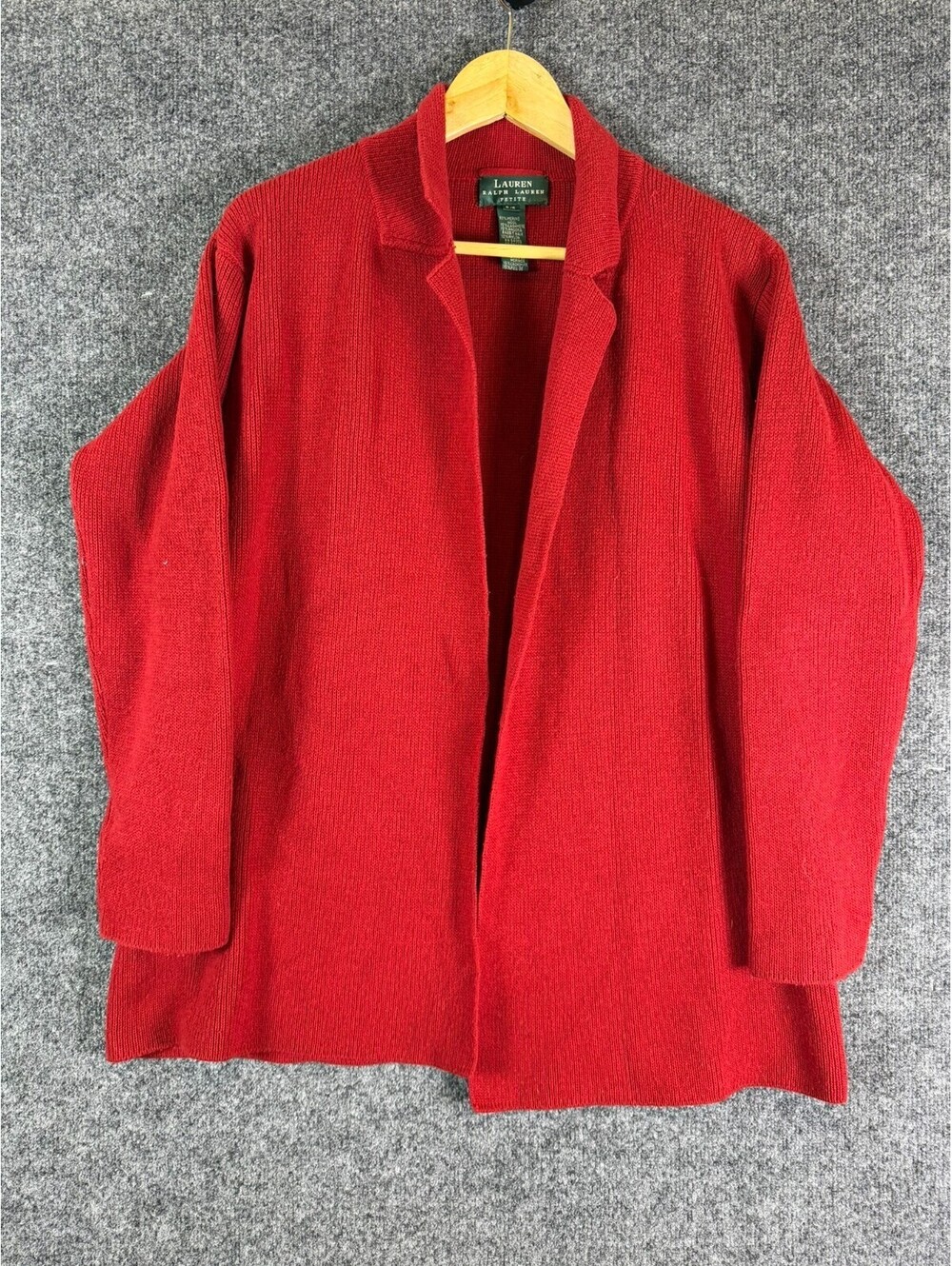 Lauren Ralph Lauren Petite Red Merino Wool Cashmere Angora Sweater/cardigan